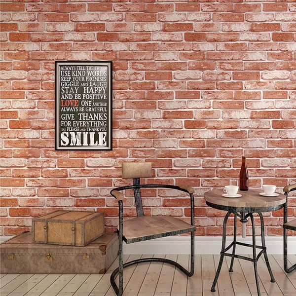 

wallpaper non woven brick antique imitation green red el restaurant clothing shop u138 wallpapers