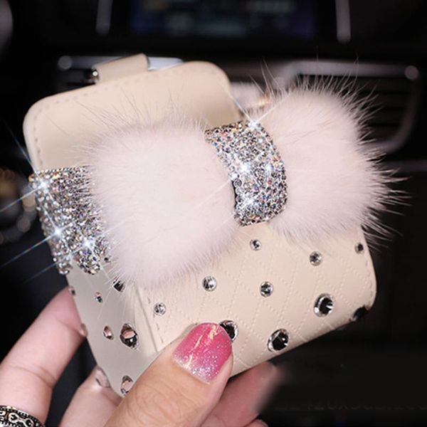 

accessory storage box car decor phone rhinestones reliable organizer