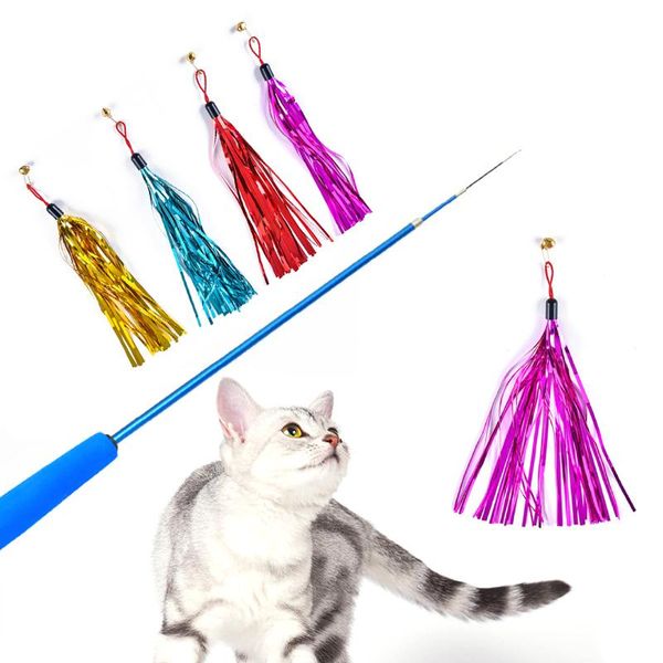 

cat toys replacement plush toy interactive teaser stick kitten ring paper