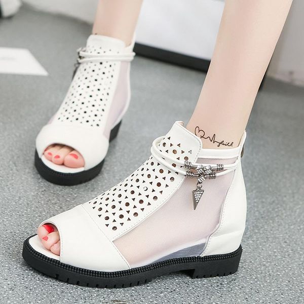 

sandals women 2021 flat open toe mesh hollow rome fashion females shoes vintage non-slip casual comfort office ladies, Black