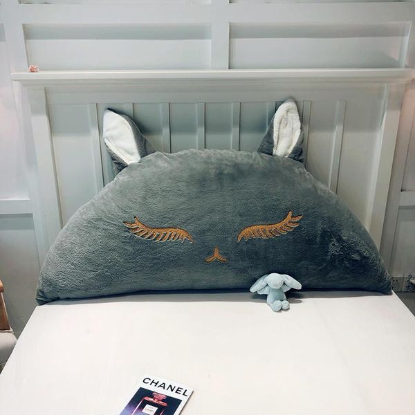 

pillow cute cat plush fabric headboard and large backrest for bed, soft cushions sofa to decorate living room bedroom