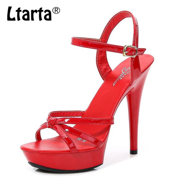 

dress shoes ltarta pure-color summer fashion round-head with red high-heeled sandals a line of sandal women lfd, Black