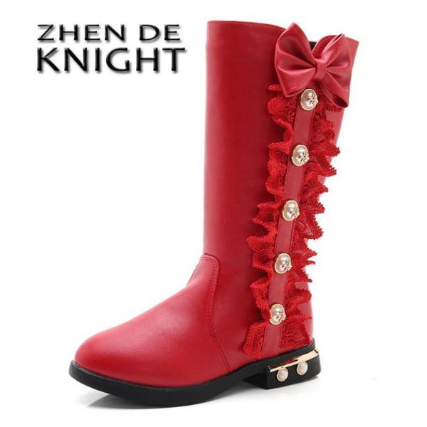 

boots girls high children snow student princess knee length fashion kids waterproof non-slip winter sport shoes, Black;grey