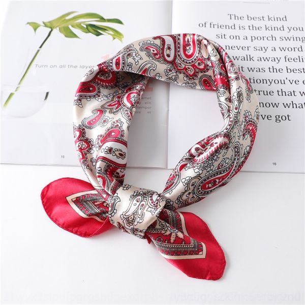 

Jhs0 wind silk women'sface ties towel face towel small square square cashew nut small silk scarf professional scarf decoration binding crav, Black;gray
