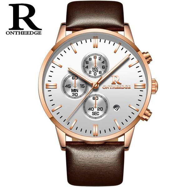 

wristwatches drop small dial work watch men leather waterproof business mens student sports quartz watches, Slivery;brown
