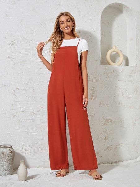 

emery rose solid wide leg jumpsuit z4cq#, White