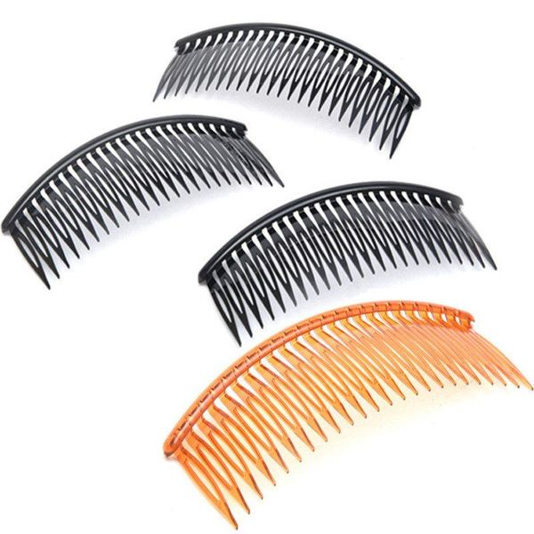 

coffee hair slides comb clear tort combs plastic accessories, Slivery;white