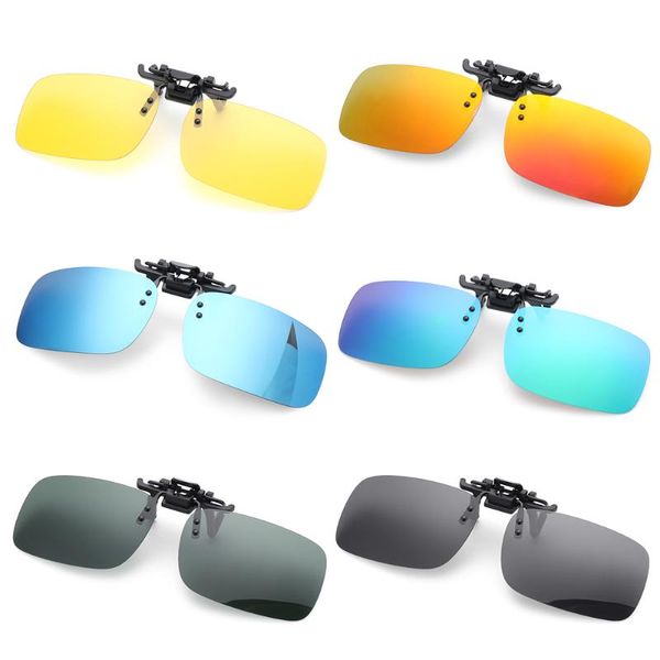 

outdoor eyewear 1pc polarized clip on flip sunglasses uv400 anti-glare sun glasses night vision driving fishing cycling