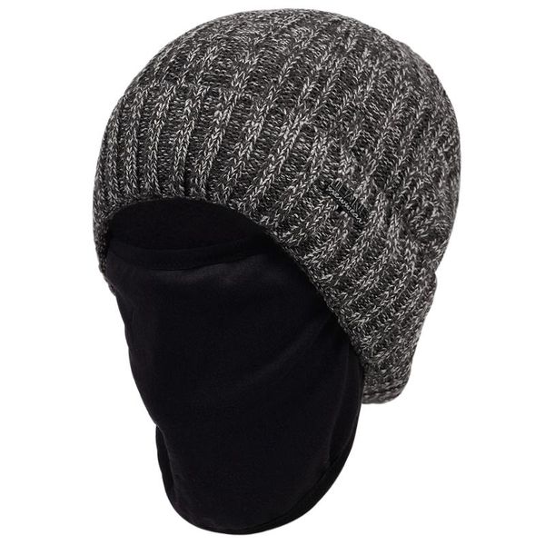 

winter fashion men hat mask set outdoor cycling plush thick warm knitted protect face wool beanies ski skull l19413ca