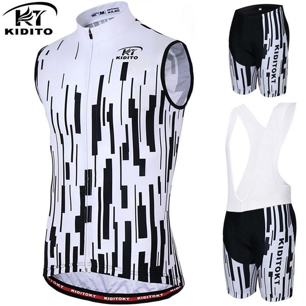 

sleeveless quick-dry cycling jersey set summer breathable mountain bicycle clothing mtb bike vest for men racing sets, Black;blue