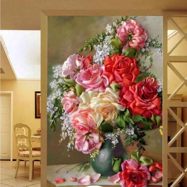 

wallpapers drop po wallpaper european classical vase flower mural bedroom living room el entrance home decoration