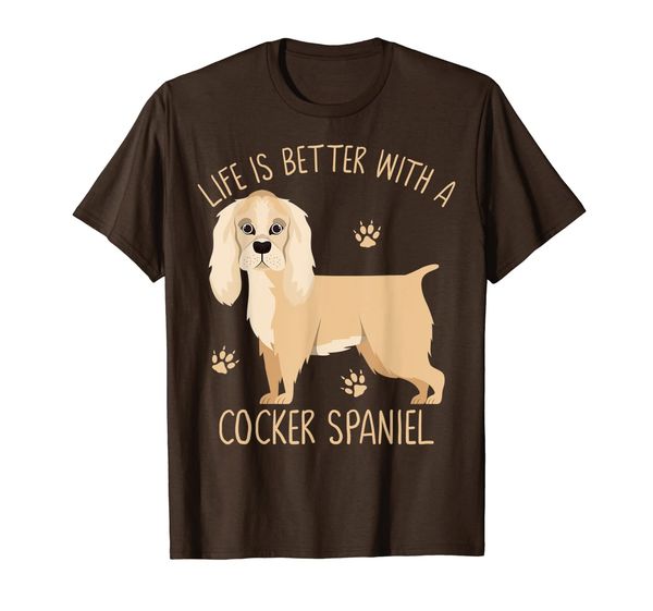 

life is better with a cocker spaniel funny dog lover gift t-shirt, White;black