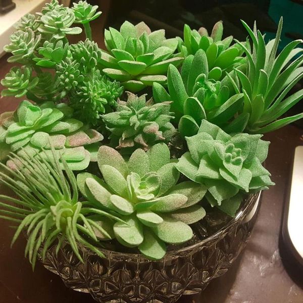 

decorative flowers & wreaths artificial succulent plants green unpotted faux flower succulents mini echeveria for home garden decorations 11
