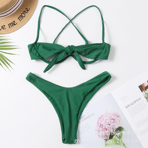 

bikini style solid color one piece steel support butterfly bandage, Black;white