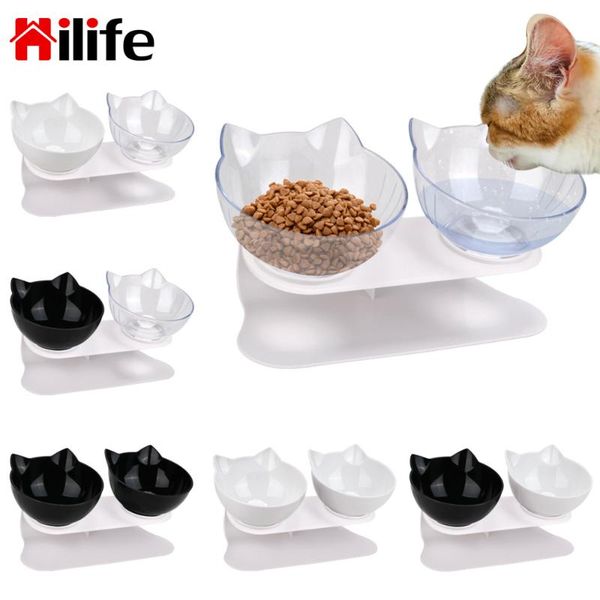 

pet water feeder protection cervical cat bowl dog durable double bowls non-slip with raised stand & feeders