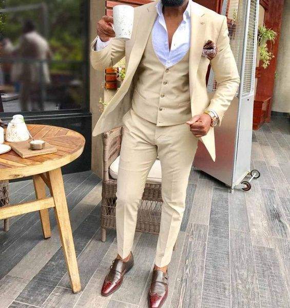 

men's suits & blazers custom men slim fit 3 pieces groomsmen army green champagne lapel business tuxedos for formal wedding(blazer+pant, White;black