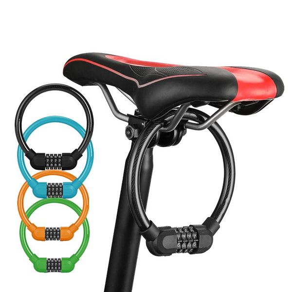 

bike locks 4 colors bicycle code lock portable security anti-theft steel wire password
