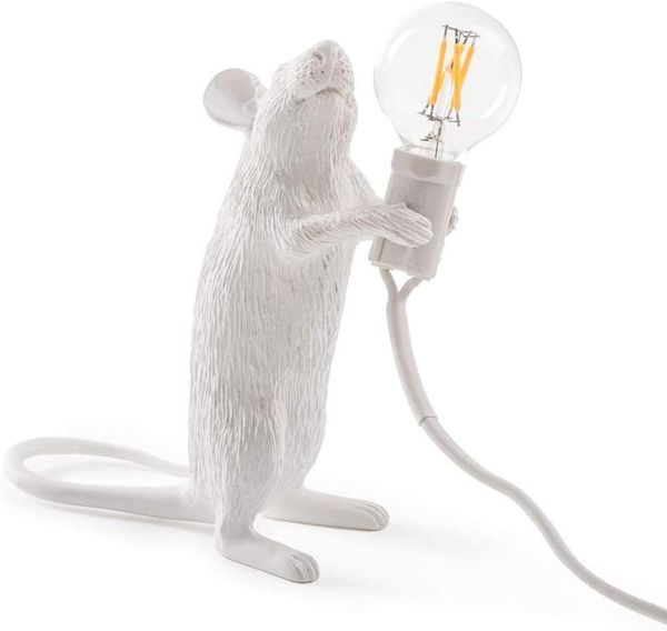 

table lamps resin mouse light, creative animal desk accent lamp, bedside gift decoration cartoon lighting for baby children room cafe