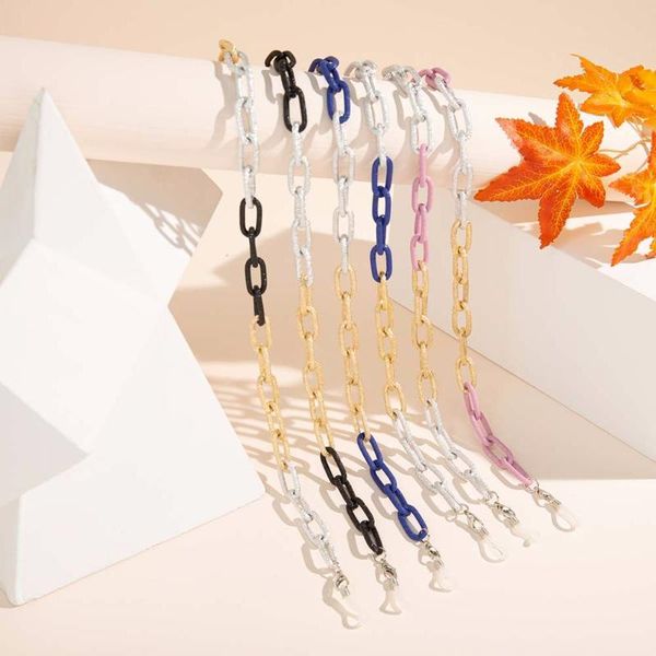 

sunglasses frames fashion multi color metal eyeglass chains anti-lost face mask lanyard eyewear strap holder for women, Silver