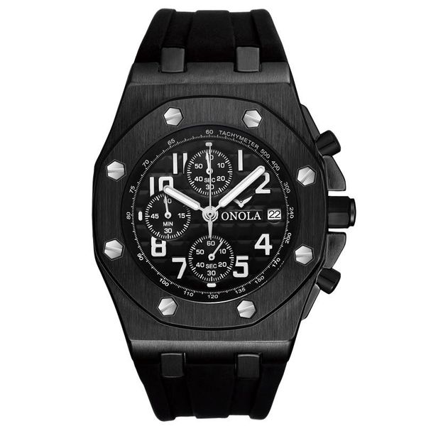

wristwatches 2021 brand sport luminous watches silicone bracelet fashion luxury waterproof quartz watch for men relojes, Slivery;brown