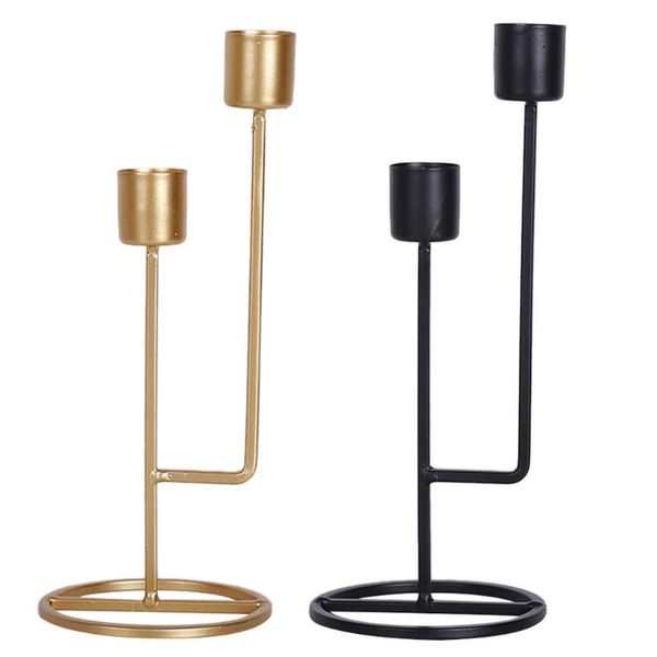 

candle holders double slots candlestick metal taper home decor for wedding party