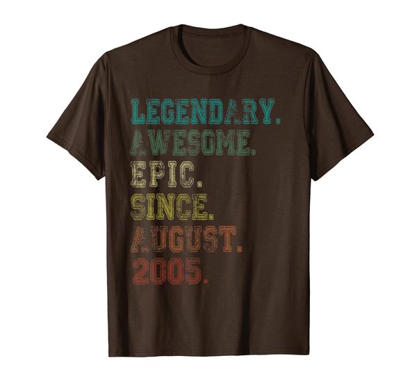 

Legend Awesome Epic Since August 2005 Shirt 14 Yrs Old Gift, Mainly pictures