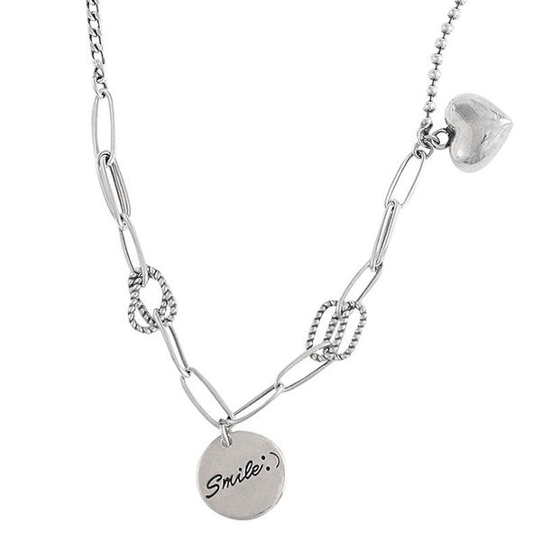 

chains fashion heart necklace geometric boho pendant for women jewelry gift, Silver