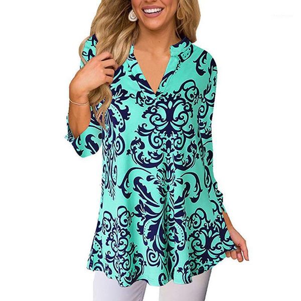 

meihuida 2021 style fashion women's casual irregular printed long sleeve blouse loose tunic blouses & shirts, White