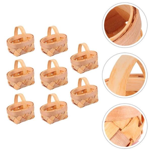 

storage baskets 8pcs mini woven chip basket bamboo candy case for party