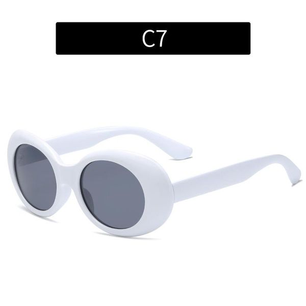 

white round sunglasses women fashion retro small frame glasses men black red shades trends colored lenses luxury designer, White;black
