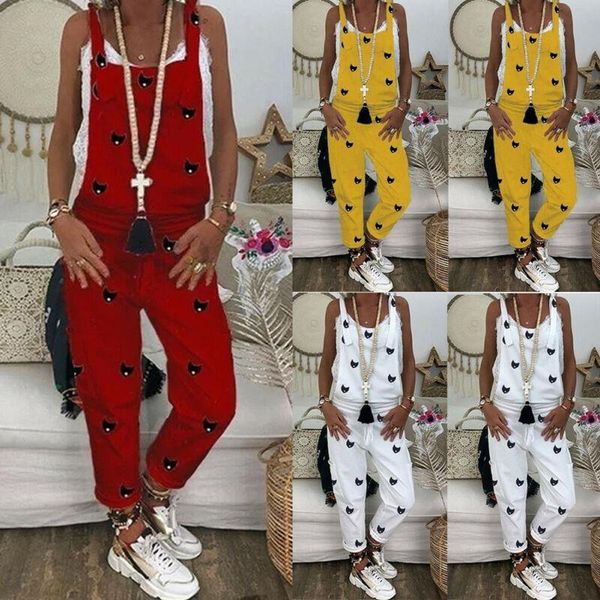 

fashion autumn casual loose jumpsuit dungarees jump suit baggy romper long trousers overalls s  x xl women's jumpsuits & rompers, Black;white