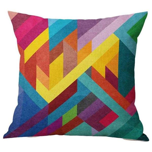 

pillow case 18 x cushion cover geometric design home decor throw inch cotton linen for sofa (gift