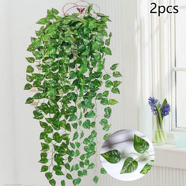 

decorative flowers & wreaths 2pc artificial hanging plant fake vine ivy leaf garland party wedding decor 95cm l home business celebration