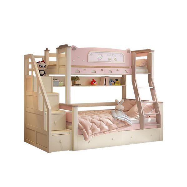 

baby cribs solid wood height-adjustable bed full and lower bunk girl princess two layer children's