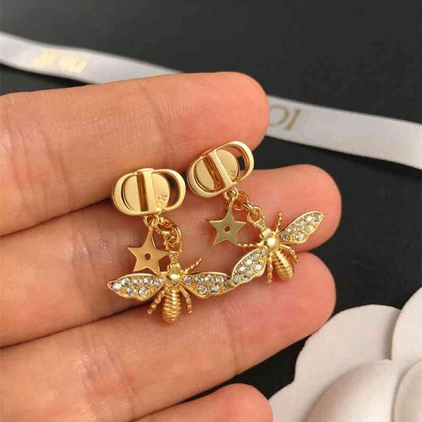 

special offer 75% off outlet online tiktok small bees, dips, earrings, jear nets, red ears, hanging, Golden