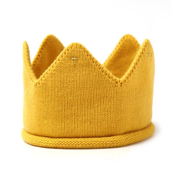 

party hats baby kids girls warm winter knitted cap hat crown knit headband
