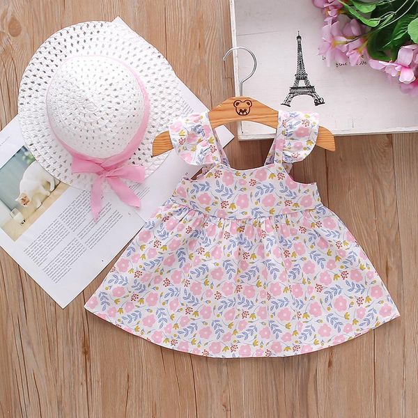 

girl's dresses casual summer dress for baby girl clothes cute big bow girls sweet floret princess party infant vestidos 1-3y, Red;yellow