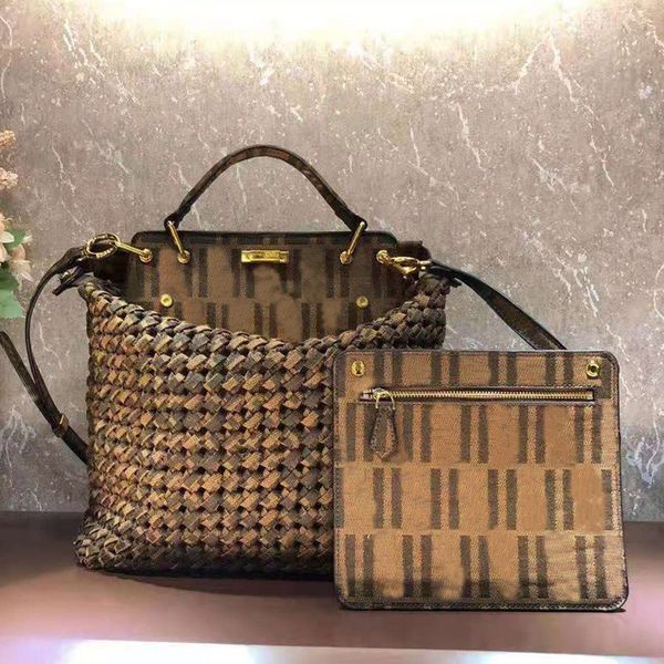 

woven handbags women tote bags canvas crochet baguette crossbody bag fashion letter flap adjutable removable shoulder strap twist lock magne