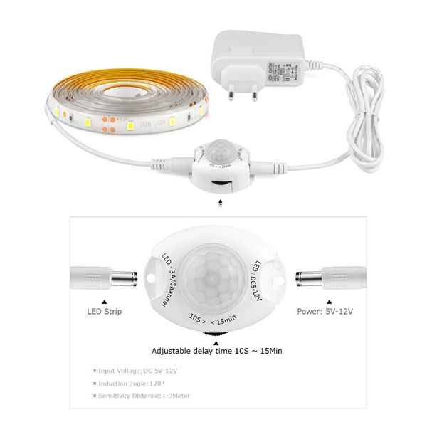 

wireless pir motion sensor led cabinet under light dc12v bar kitchen bed strip