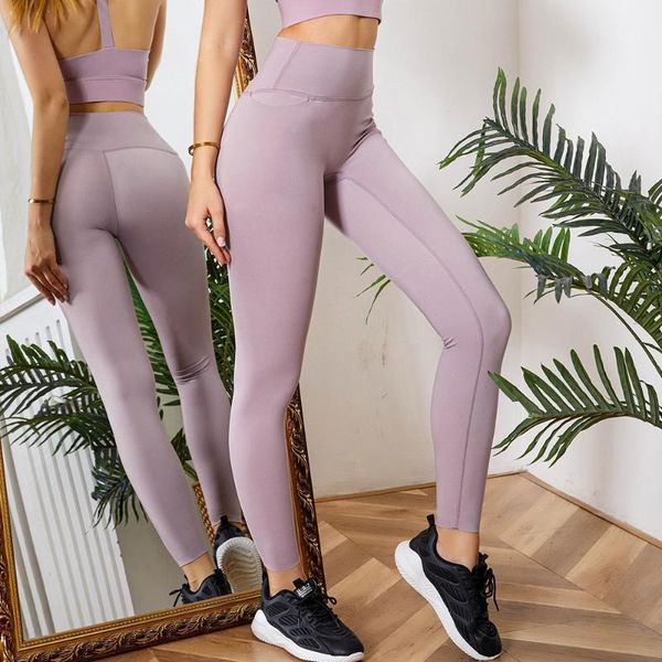 

yoga outfit women's high waist sports seamless tights pants gym accessories with pockets fitness stretch