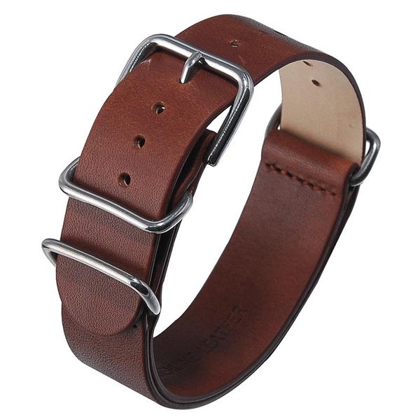 

watch bands 20mm/22mm genuine leathe band for weekender expedition nato strap wrist bracelet, Black;brown