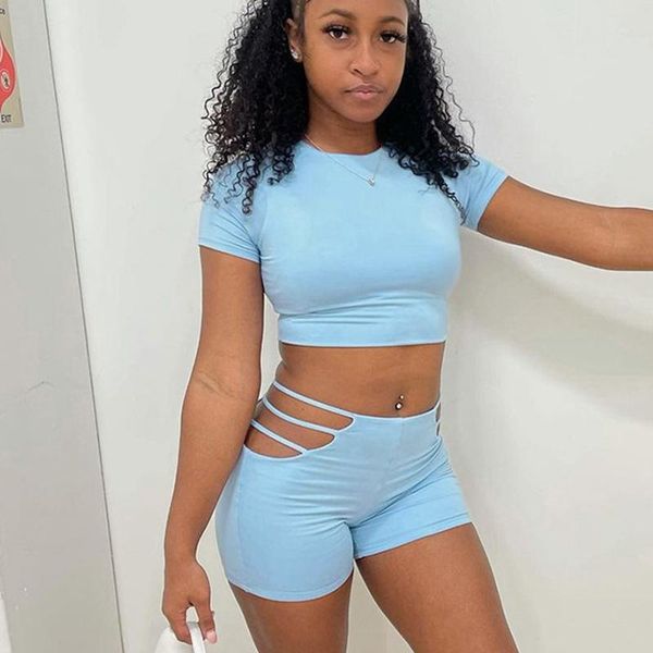 

women's tracksuits shorts sets 2021 summer woman outfit sports casual two piece set women blue beige black clothing conjuntos de mujer, Gray