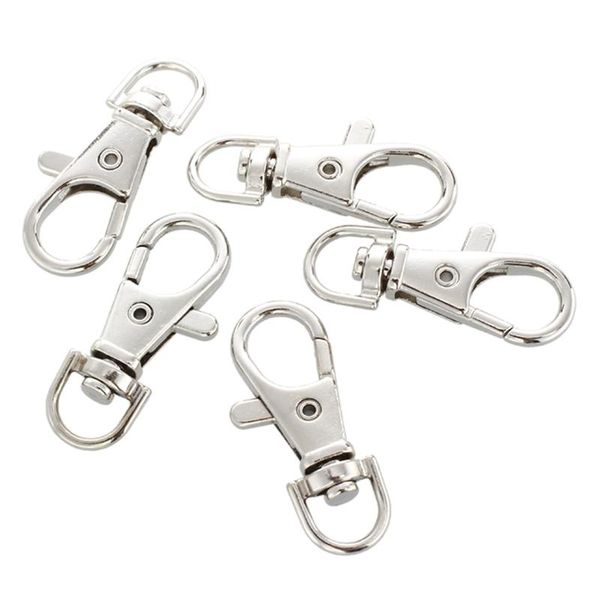 

keychains durable metal carabiner clip style spring key chain keyring, Silver