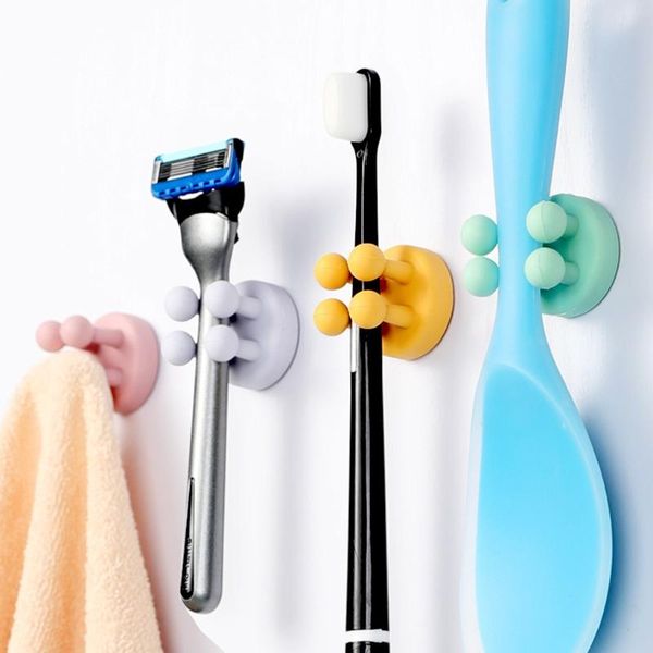 

hooks & rails h7ea adhesive silicone self holders plug cable towel key kitchen bathroom home office storage supplies