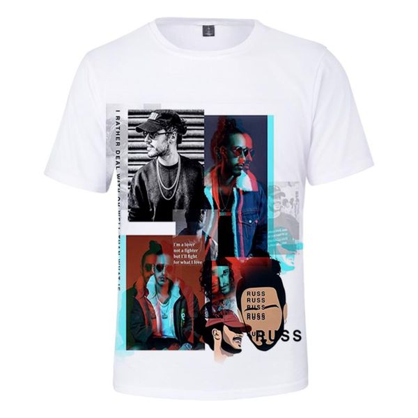 

men's t-shirts russ 3d printed women/men fashion summer short sleeve tshirts casual streetwear clothes, White;black