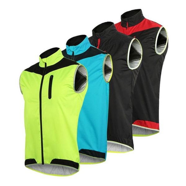 

running jerseys men women cycling vest windproof waterproof sports bike bicycle reflective sleeveless clothing, Black;blue