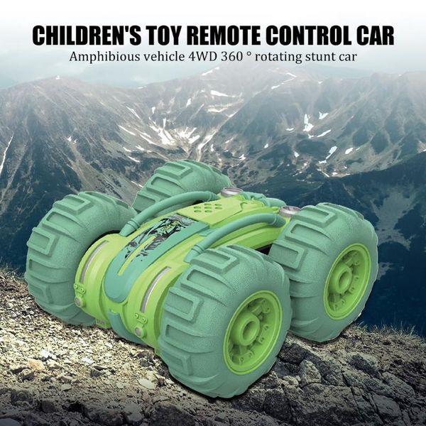 

2021 Four-wheel 360 Degree Rotate Spin Stunt Car RC Amphibious Car Toys double side Remote Control Vehicle Toy Children rc gift