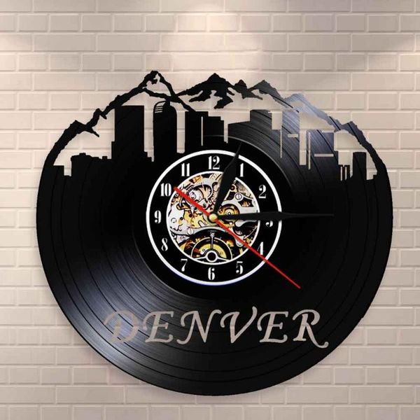 

wall clocks denver skyline clock colorado home state record living in cityscape decor watch