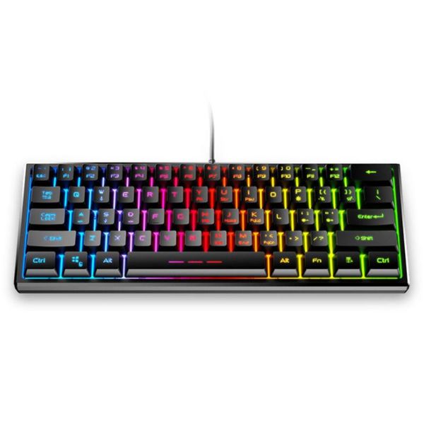 

fv-61 wired manipulator keyboard, 61 keys, rgb lighting, used for deskcomputer lapgaming games keyboards