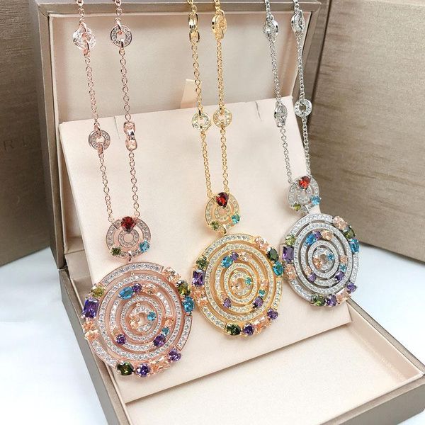 

chains 925 sterling silver fashion spiral geometric circle necklace dazzling colorful crystal gem pendant gorgeous amethyst jewelry